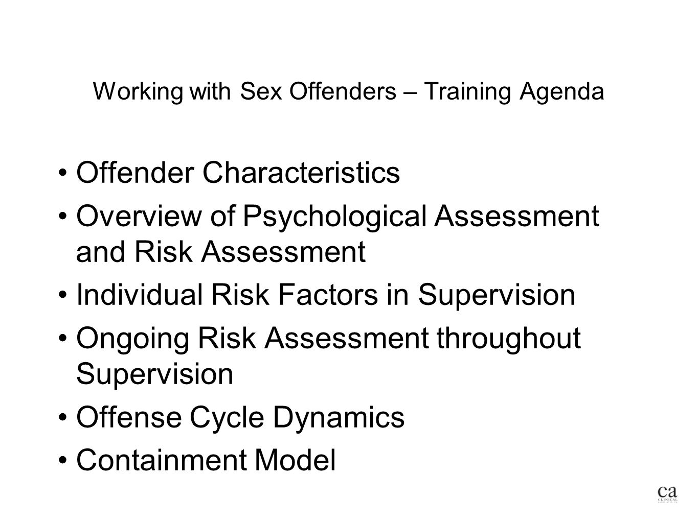 Staff Training In Working With Sex Offenders ppt video online